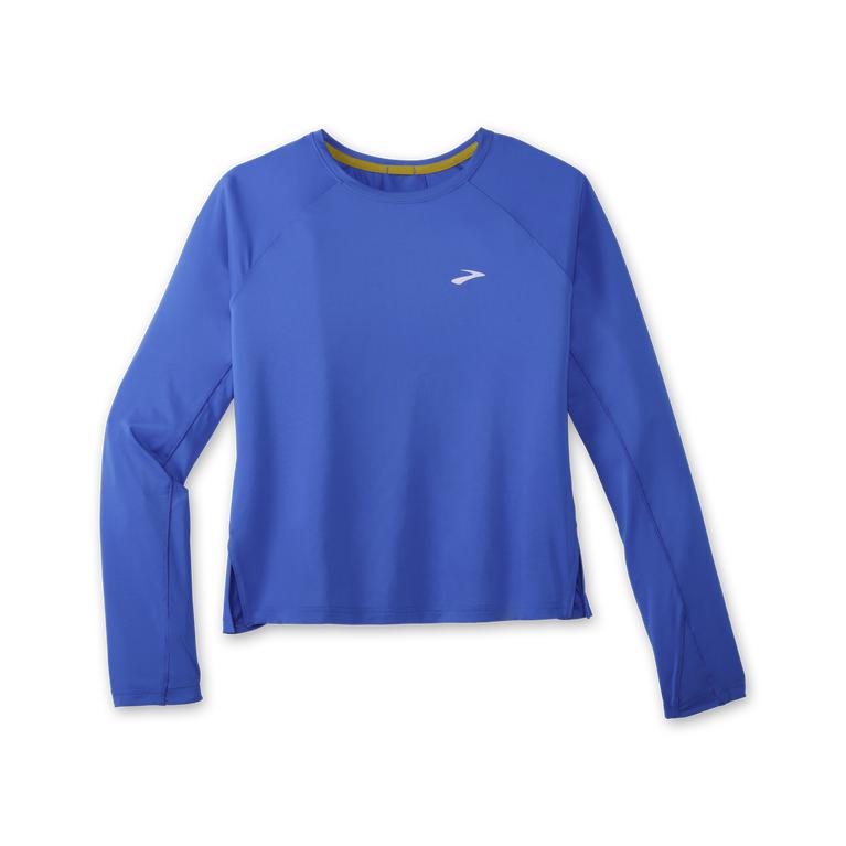 Brooks Womens Sprint Free Breathable Long Sleeve Running Shirt - Bluetiful (143627-XJB)